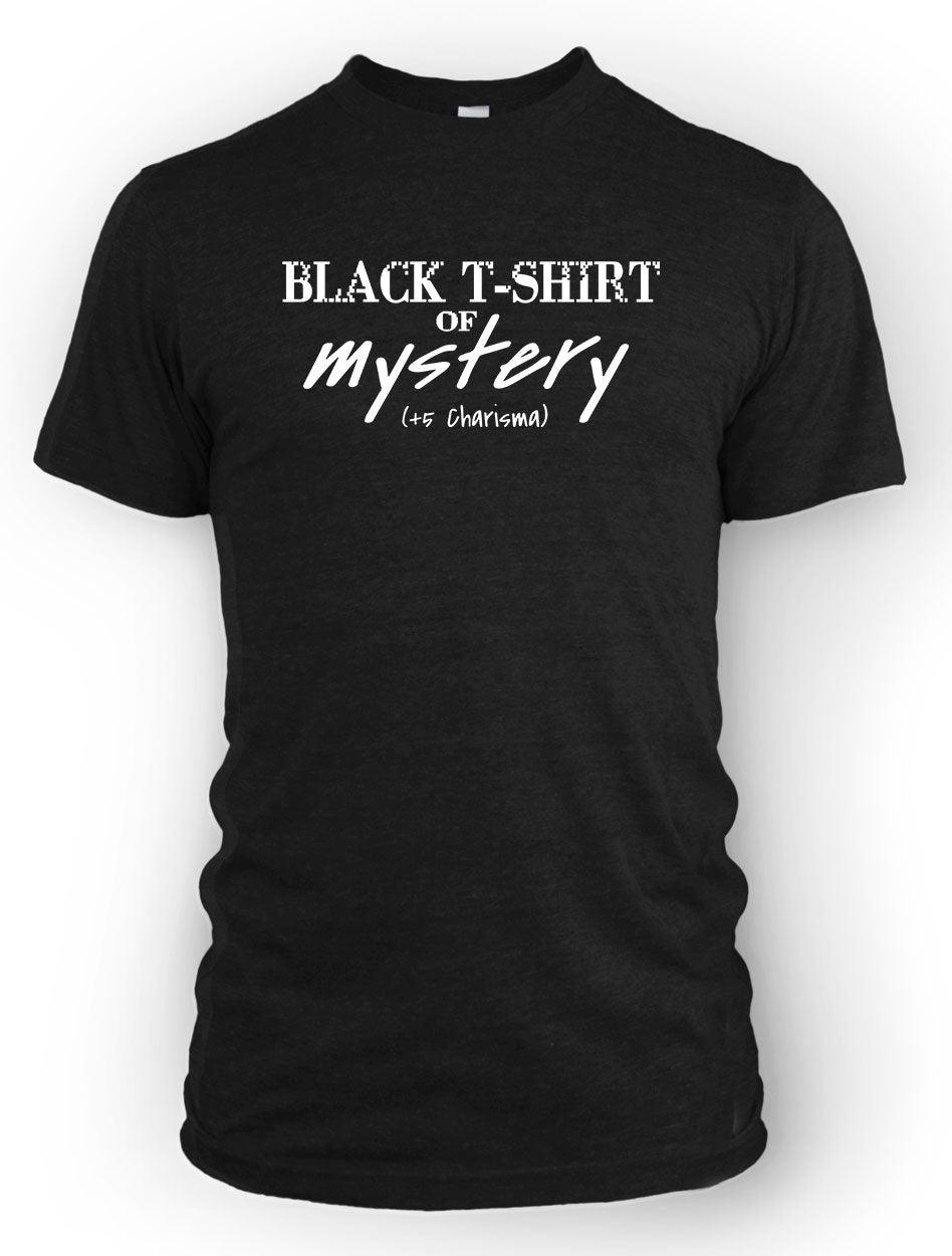 Black T-Shirt of Mystery (+5 Charisma) - ArmorClass10.com