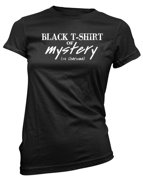 Black T-Shirt of Mystery (+5 Charisma) - ArmorClass10.com